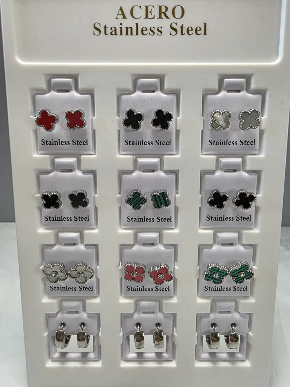 ACERO Stainless Steel Clover Stud Earrings - Multiple Colors